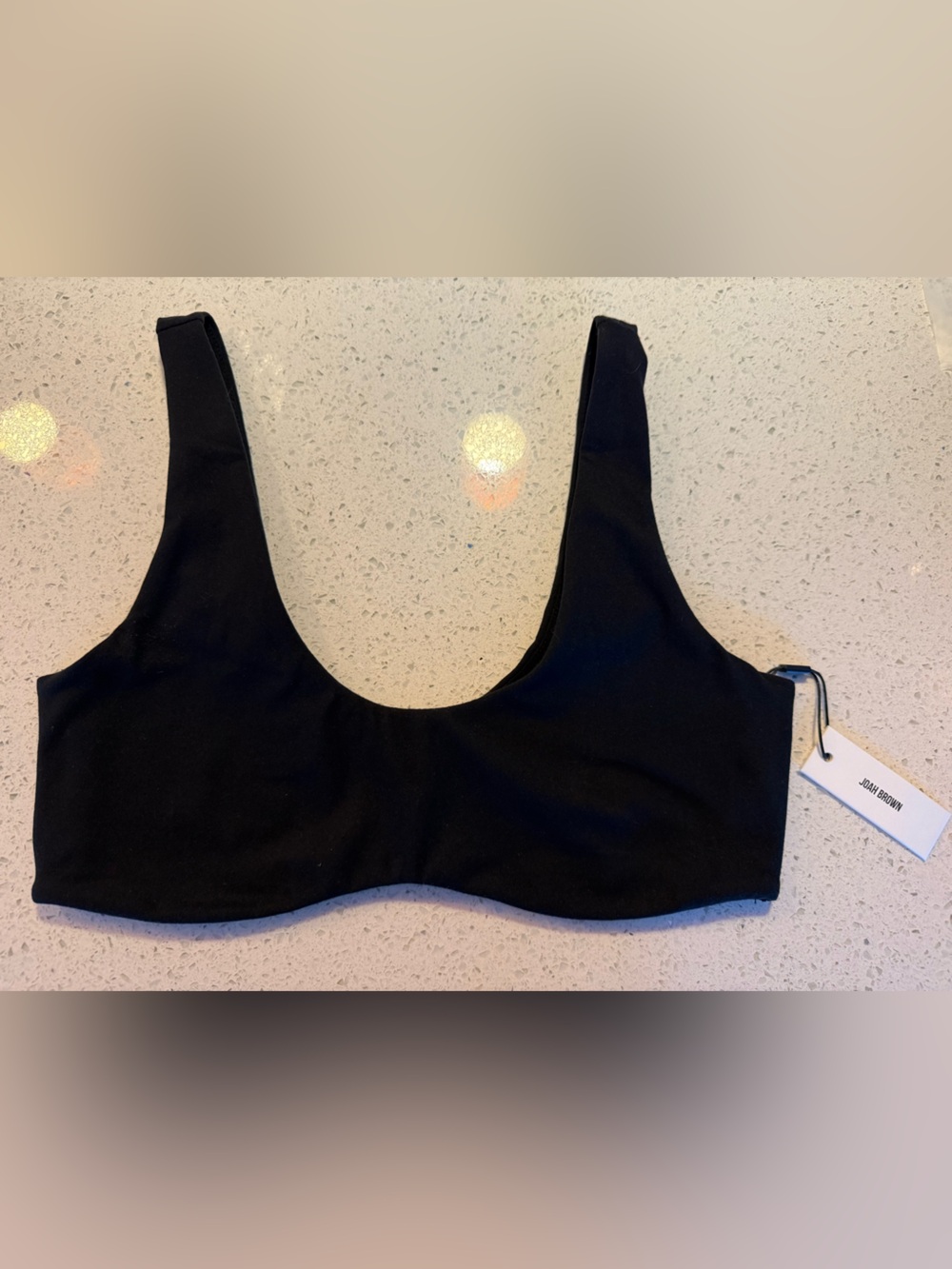 Joah Brown Black Swimwear Top in Branded Pouch